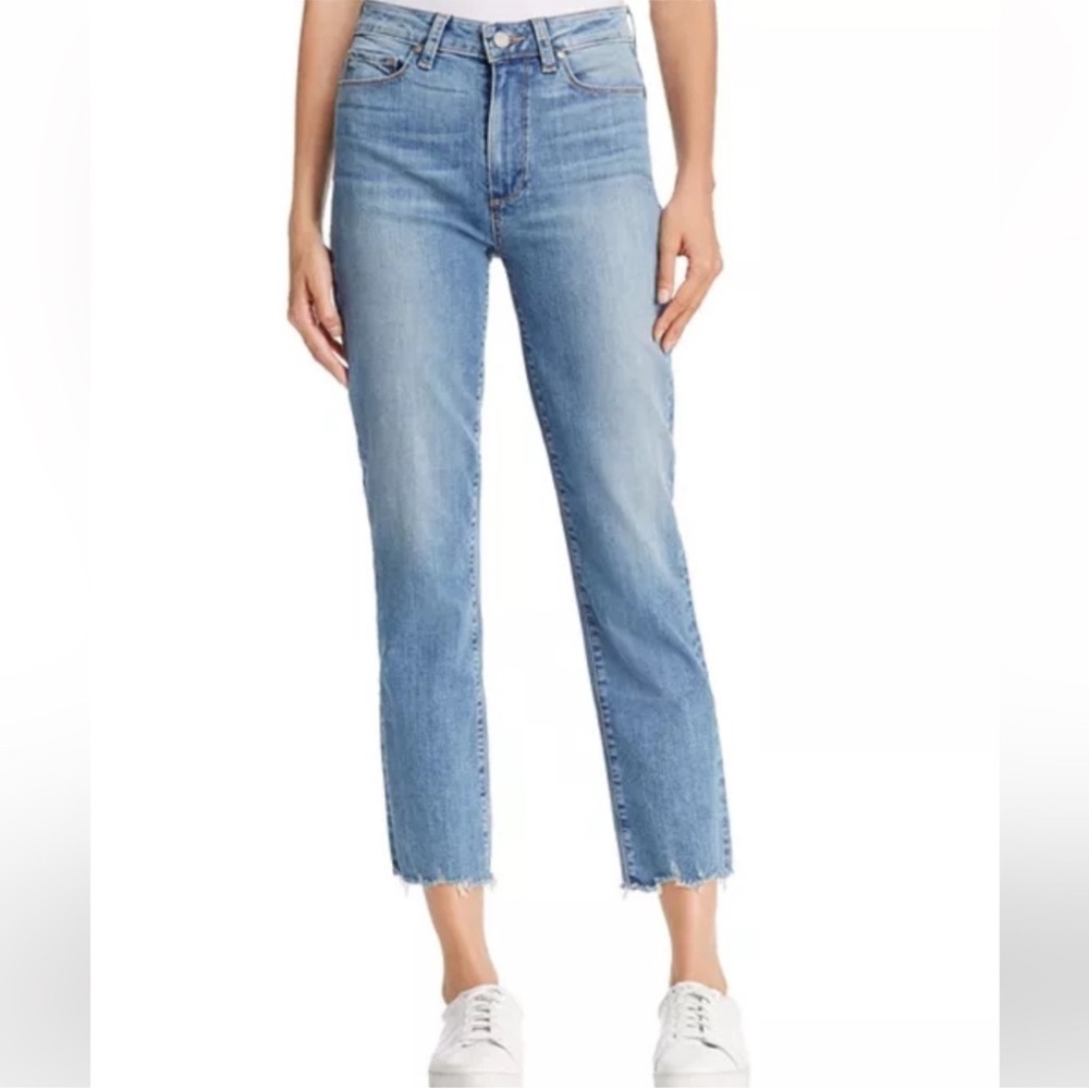 PAIGE Jacqueline Raw Hem Distressed Stretch Denim Jeans Size 26